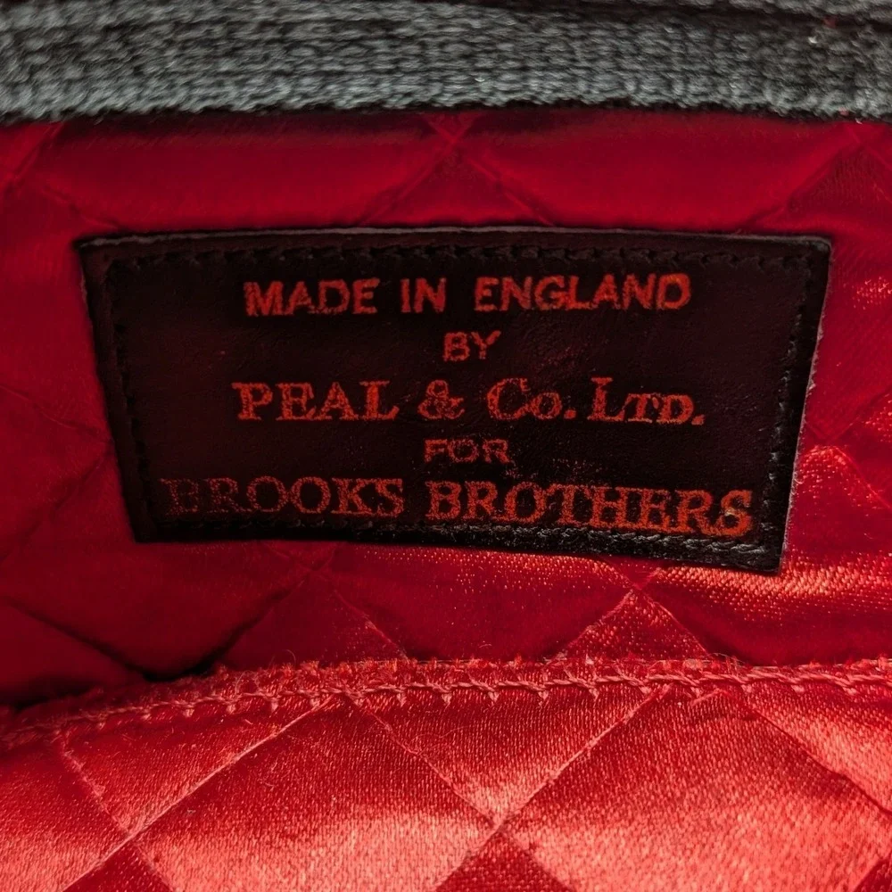 Brooks Brothers Peal & Co Velvet Crown Slippers Mens 13 D Black England Leather